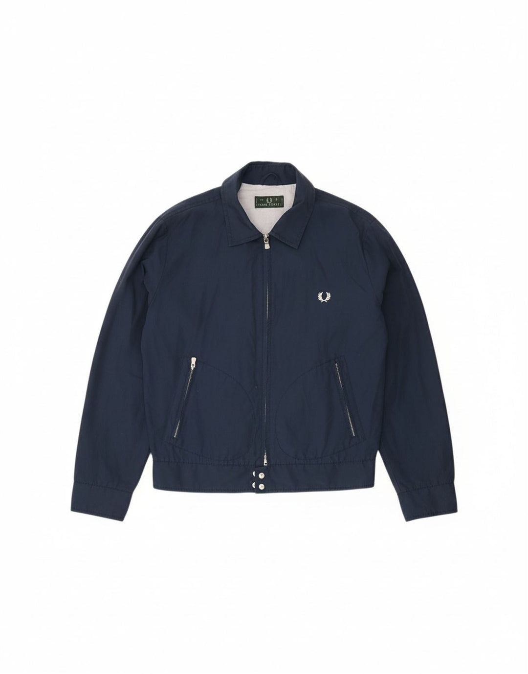 FRED PERRY Ανδρικό Bomber Jacket UK 40 Large Navy Blue Cotton