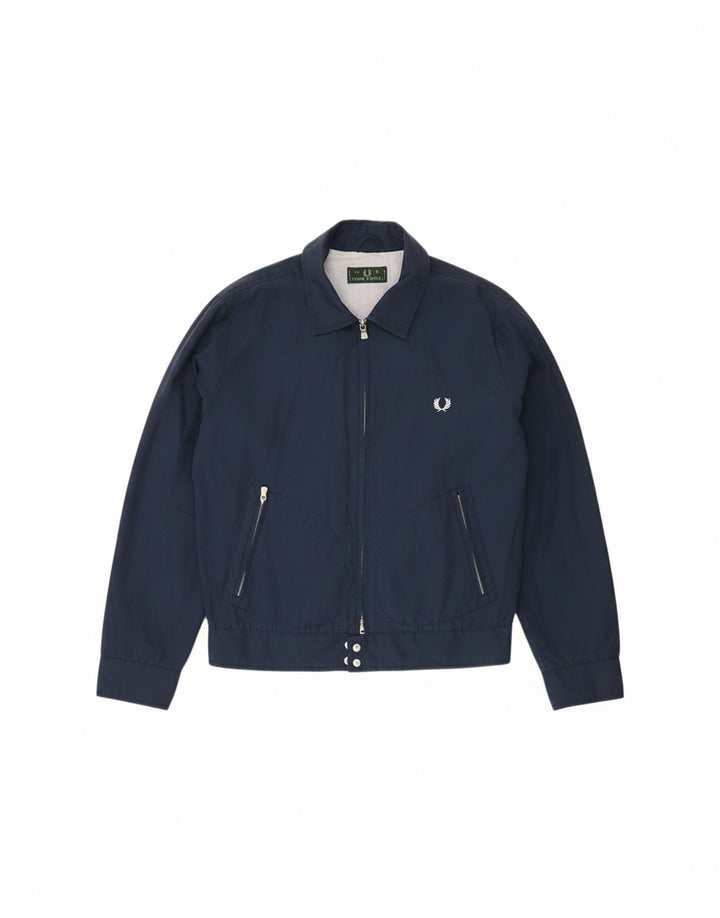 FRED PERRY Ανδρικό Bomber Jacket UK 40 Large Navy Blue Cotton