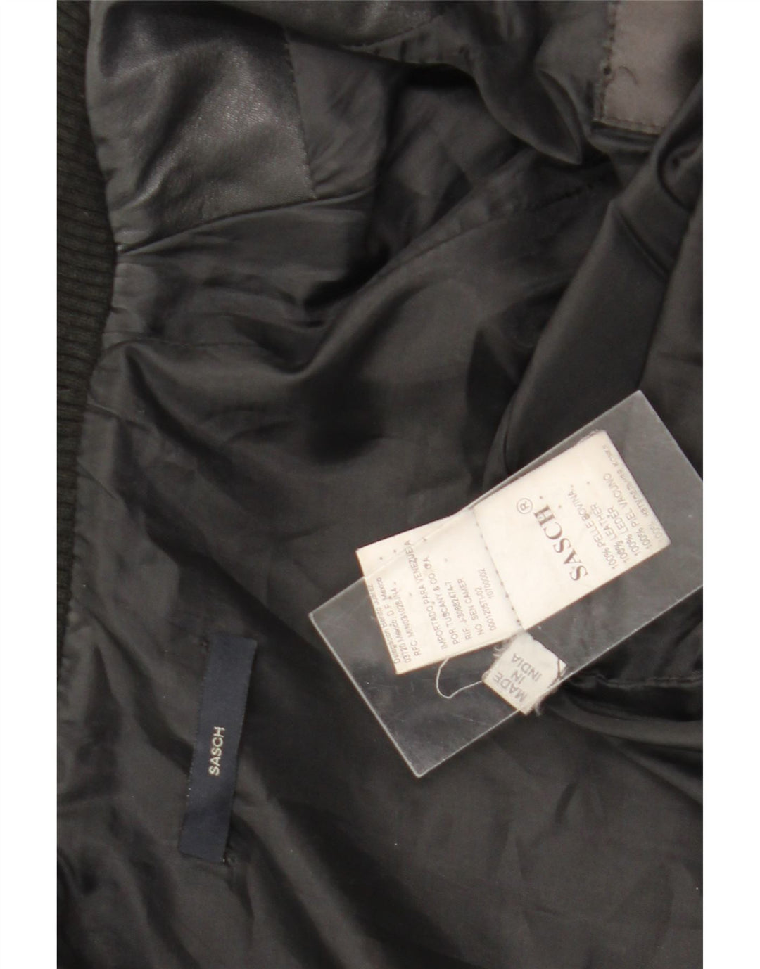 Sasch Γυναικείο Crop Δερμάτινο Μπουφάν UK 14 Medium Μαύρο