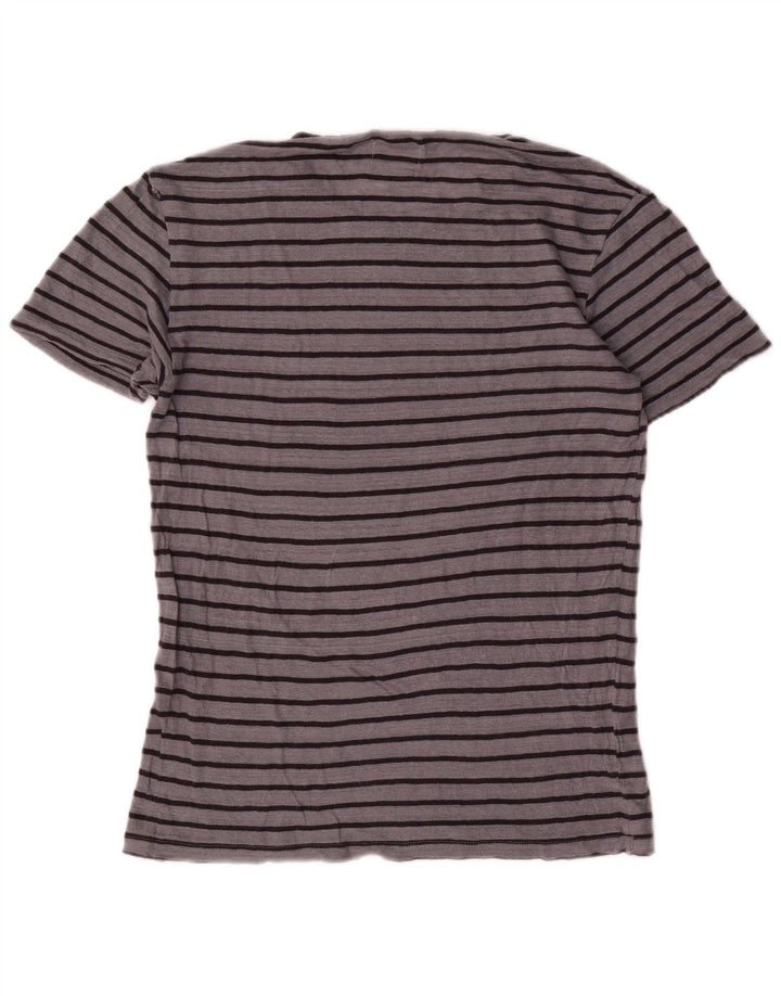 Ανδρικό T-Shirt Zara Top Λευκό Μεσαίο Γκρι Ριγέ