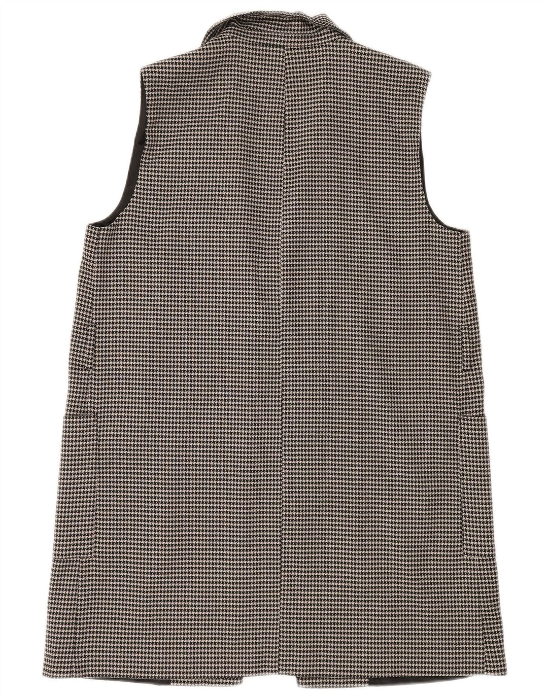 Zara Γυναικείο Longline Open Blazer Jacket UK 14 Medium Black Houndstooth