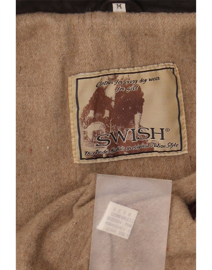 Swish Γυναικείο Δερμάτινο Μπουφάν UK 14 Μεσαίο Καφέ Δερμάτινο