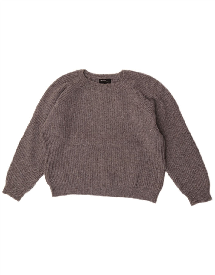 Marks & Spencer Γυναικείο Crop Boat Neck Jumper πουλόβερ UK 14 Medium Grey
