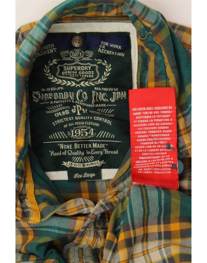 Ανδρικό φανελένιο πουκάμισο Superdry Μεγάλο πράσινο βαμβακερό