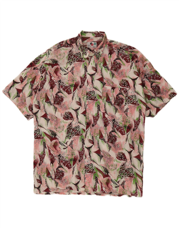 Vintage Ανδρικό πουκάμισο Abstract Pattern Μέγεθος 39/40 Μεσαίο Πολύχρωμο