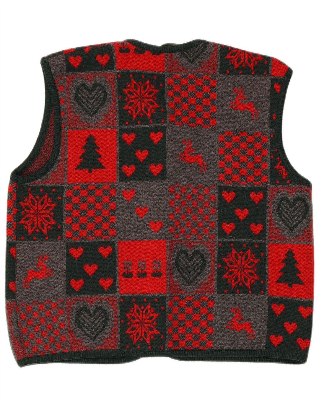 Γυναικείο πλεκτό γιλέκο Berwin & Wolff EU 44 XL Red Patchwork Νέο μαλλί