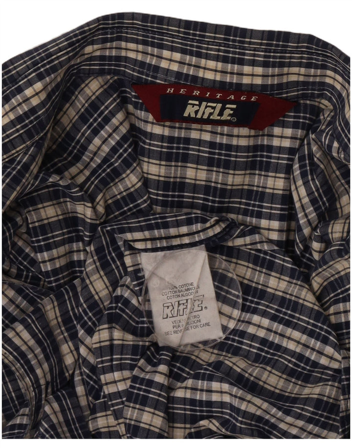 Ανδρικό πουκάμισο Rifle Heritage Large Navy Blue Check Cotton