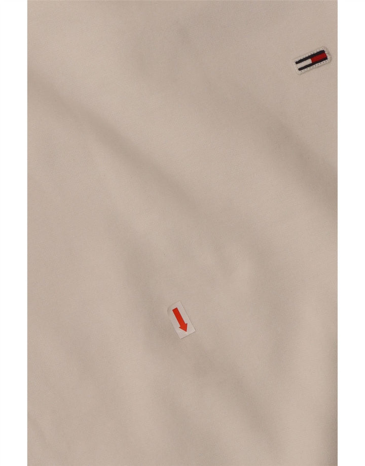 TOMMY HILFIGER Γυναικείο φούτερ μεγάλου μεγέθους Jumper UK 6 XS Λευκό βαμβακερό