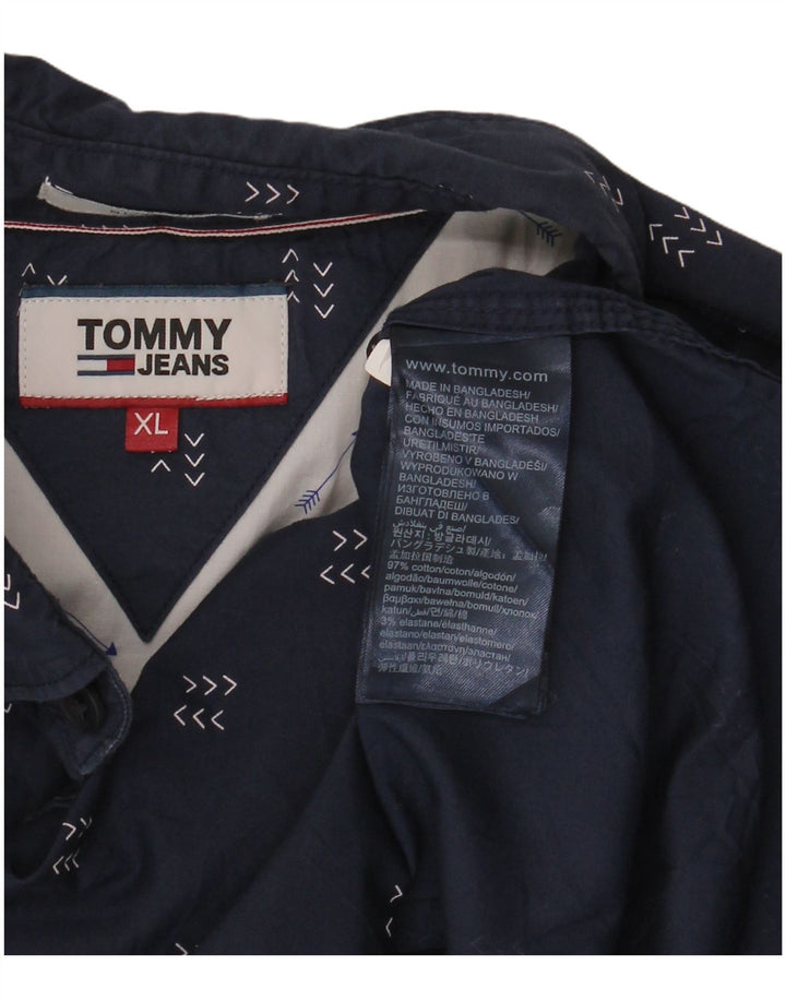 Tommy Hilfiger Ανδρικό πουκάμισο με αφηρημένο σχέδιο XL Μπλε βαμβακερό