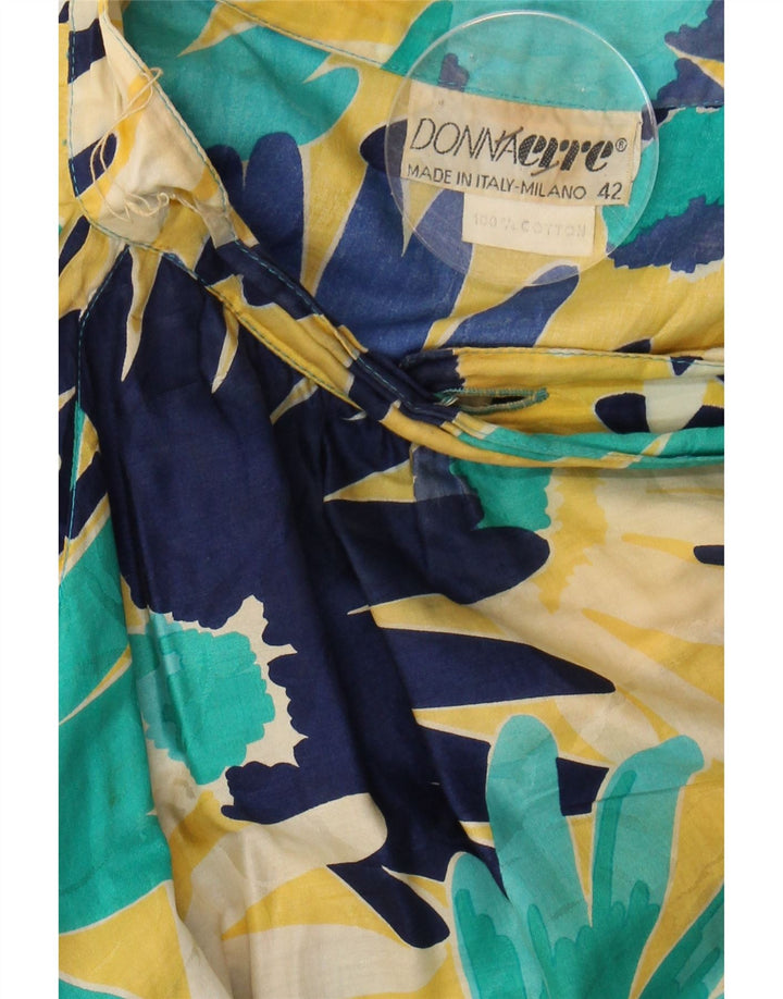 VINTAGE Womens Wrap Skirt IT 42 Medium W28 Multicoloured Floral Cotton Vintage Vintage and Second-Hand Vintage from Messina Hembry 
