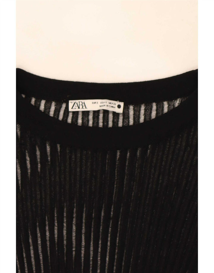 Zara Γυναικείο τοπ Μακρύ μακρυμάνικο UK 8 Small Black