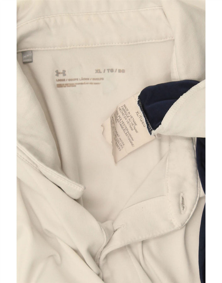 Ανδρικό πουκάμισο πόλο UNDER Armour XL Λευκό πολυεστέρα