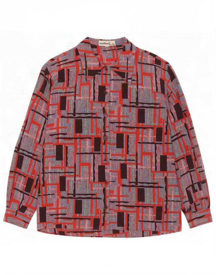 Vintage Γυναικείο πουκάμισο Oversized Μπλούζα IT 44 Μεσαίο Πολύχρωμο Γεωμετρικό