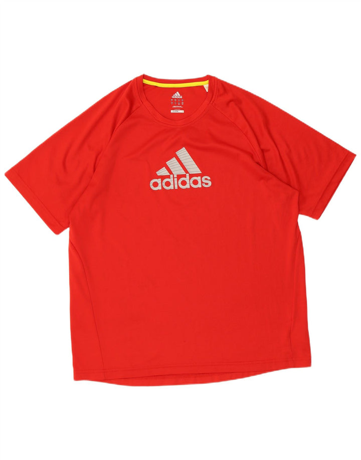 Ανδρικό T-Shirt Climalite ADIDAS Top Large Red Polyester
