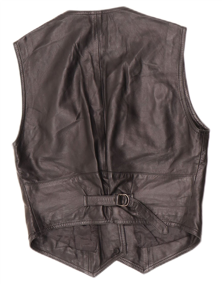 Maxime Γυναικείο Crop Δερμάτινο Γιλέκο IT 44 Medium Μαύρο