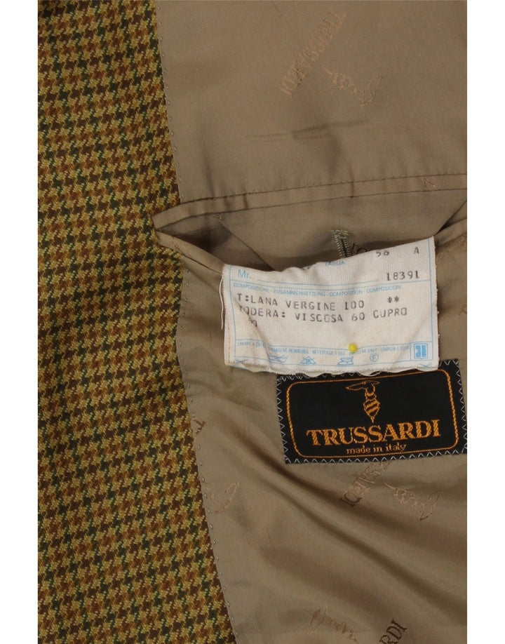 Trussardi Ανδρικό σακάκι σακάκι με 2 κουμπιά IT 56 3XL Beige Houndstooth