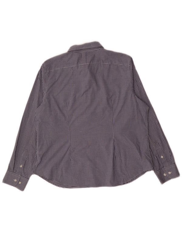 Chaps Γυναικείο Petite Shirt UK 14 Large Navy Blue Gingham