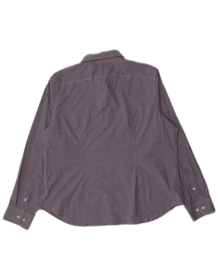 Chaps Γυναικείο Petite Shirt UK 14 Large Navy Blue Gingham