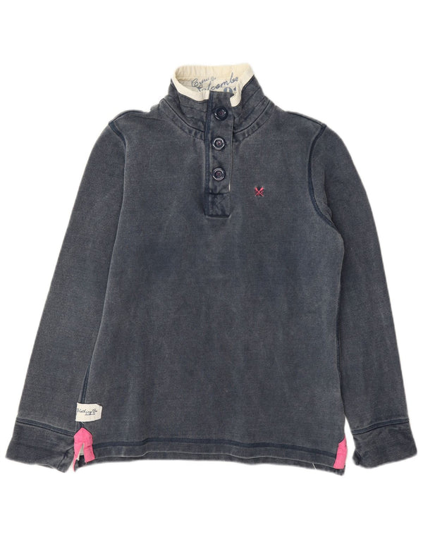Crew Clothing Γυναικεία φούτερ με λαιμό κουμπιά Jumper UK 8 Small Navy Blue