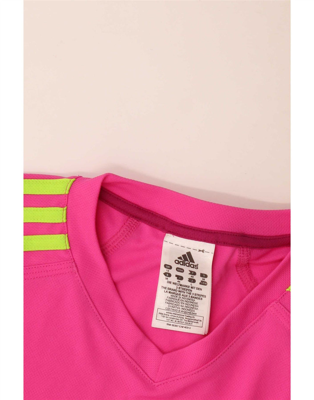 Γυναικείο T-Shirt Adidas Top UK 12 Medium Pink Polyester