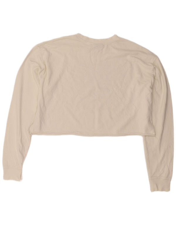 Γυναικείο φούτερ Topshop Crop Oversized Jumper UK 10 Small White Cotton