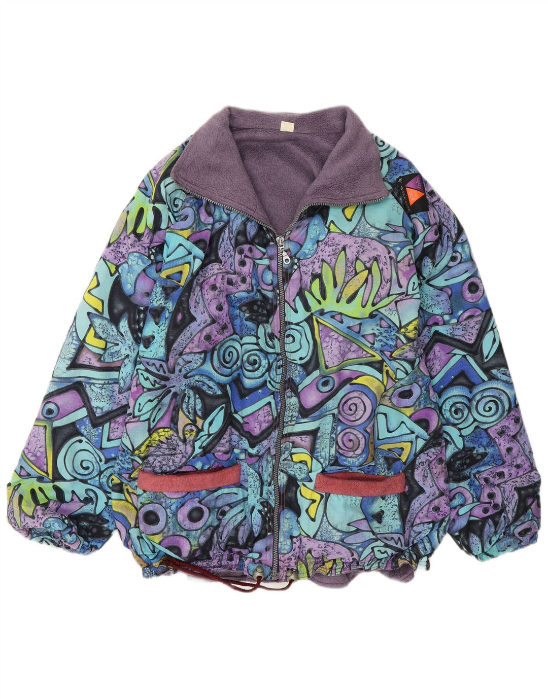 Vintage Ανδρικό Μπουφάν Windbreaker UK 38 Medium Πολύχρωμο Γεωμετρικό