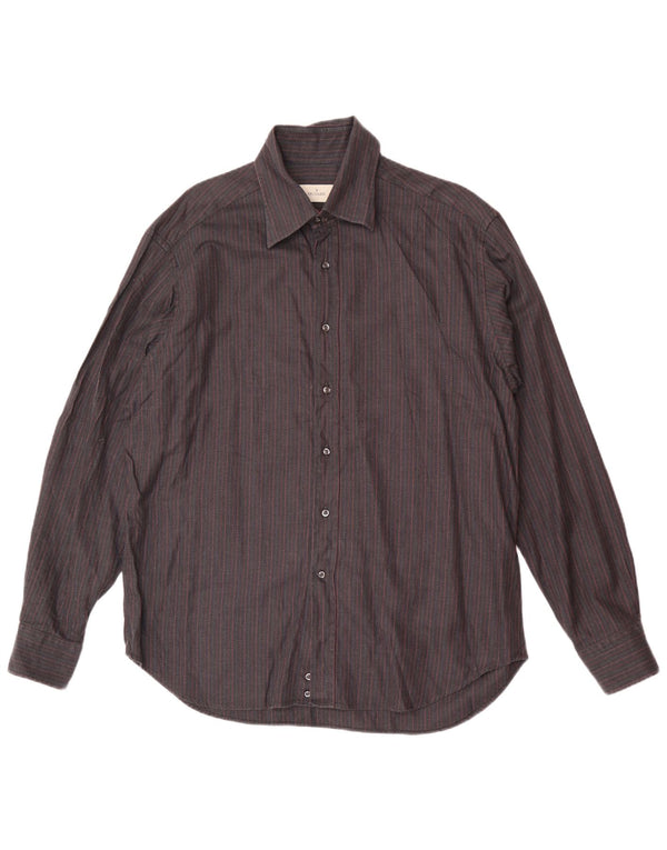 Ανδρικό πουκάμισο Trussardi μέγεθος 44 17 1/2 XL Navy Blue ριγέ Classic