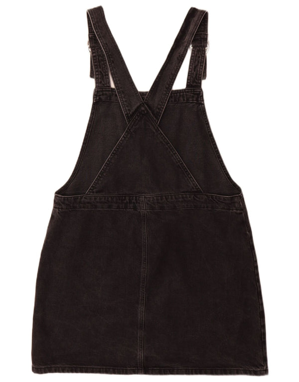 Topshop Γυναικεία Dungarees Τζιν Φούστα UK 14 Μεγάλη W34 Μαύρο βαμβακερό