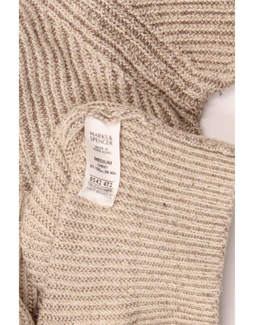 Ανδρικό πουλόβερ Marks & Spencer Blue Harbor με φερμουάρ, μεσαίο μπεζ
