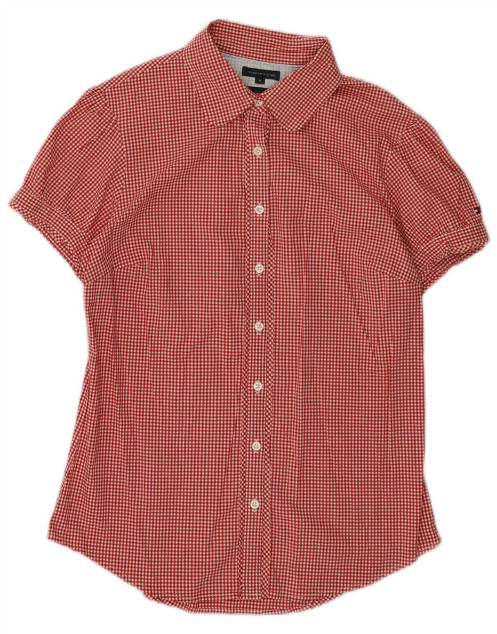 Γυναικείο κοντομάνικο πουκάμισο Tommy Hilfiger US 8 Medium Red Gingham