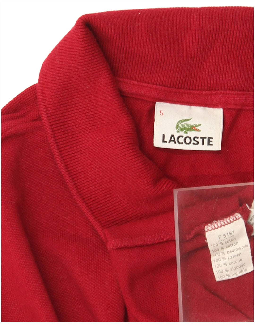 Ανδρικό πουκάμισο πόλο Lacoste, μέγεθος 5, μεγάλο κόκκινο βαμβακερό