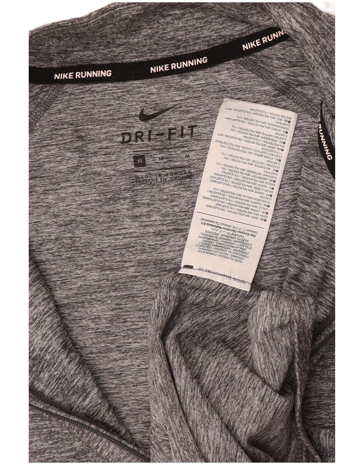 Ανδρική φόρμα Nike Dri Fit με φερμουάρ πουλόβερ στο επάνω μέρος από μεσαίο γκρι πολυεστέρα