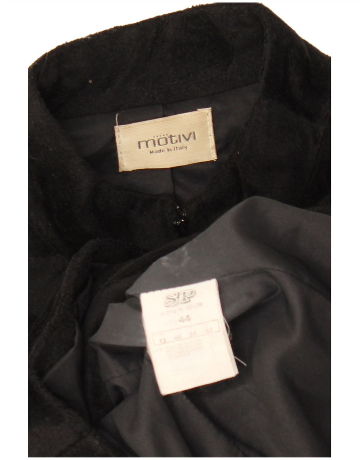 MOTIVI Γυναικείο Crop Fleece Jacket IT 44 Medium Black Animal Print Polyester