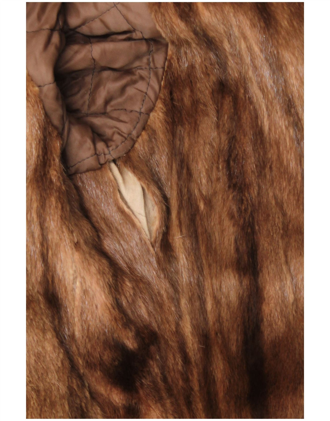 Vintage Γυναικείο Γούνινο Δερμάτινο Παλτό UK 16 Large Beige