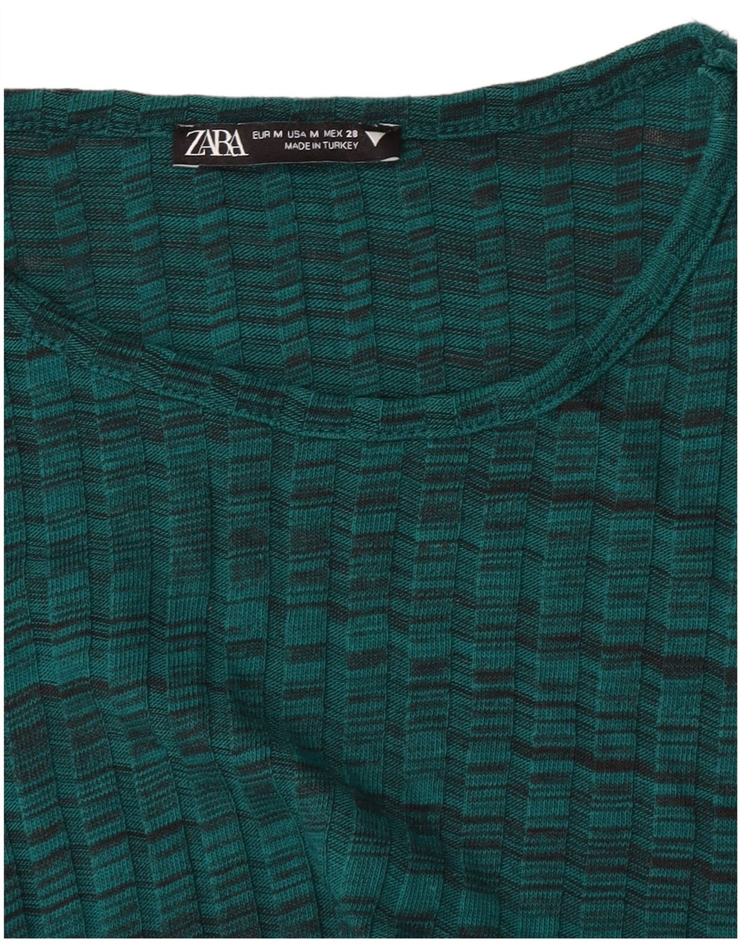 Zara Γυναικείο φόρεμα Jumper UK 12 Μέτριο Πράσινο Ριγέ