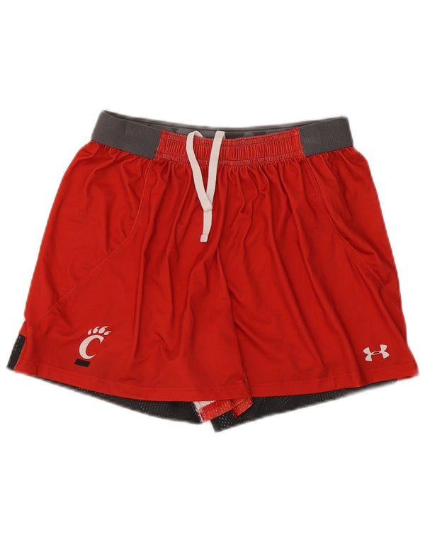 Under Armour Womens Sport Shorts UK 10 Small Red Colourblock Polyester