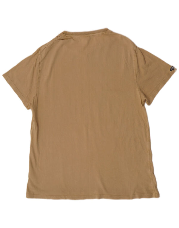 Ανδρικό γραφικό μπλουζάκι Superdry Slim Fit Top 2XL Μπεζ βαμβακερό