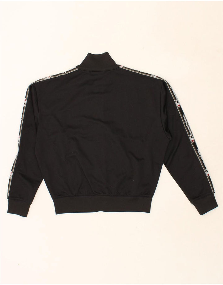 CHAMPION Womens Oversized Graphic Tracksuit Top Jacket UK 6 XS Black Vintage Champion and Second-Hand Champion from Messina Hembry 
