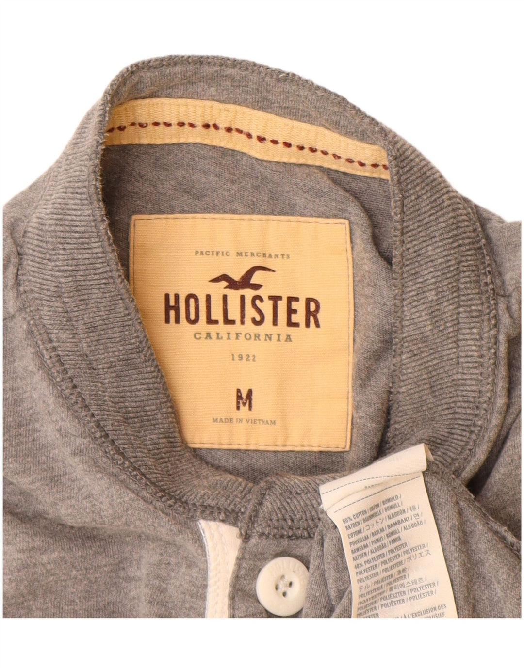 Ανδρικό T-Shirt Hollister Top Μεσαίο γκρι βαμβακερό