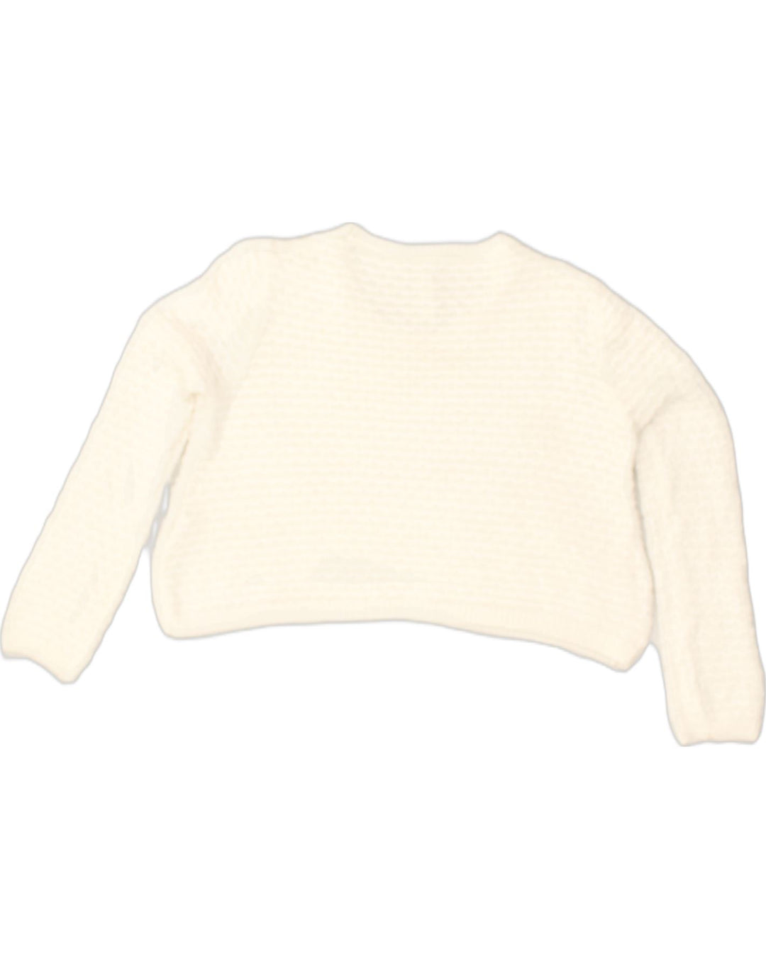 PULL & BEAR Womens Crop Boat Neck Jumper Sweater UK 10 Small White Cotton | Vintage Pull & Bear | Thrift | Second-Hand Pull & Bear | Used Clothing | Messina Hembry 