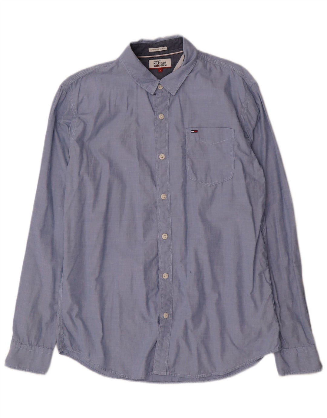 TOMMY HILFIGER Ανδρικό πουκάμισο μεγάλο μπλε βαμβακερό