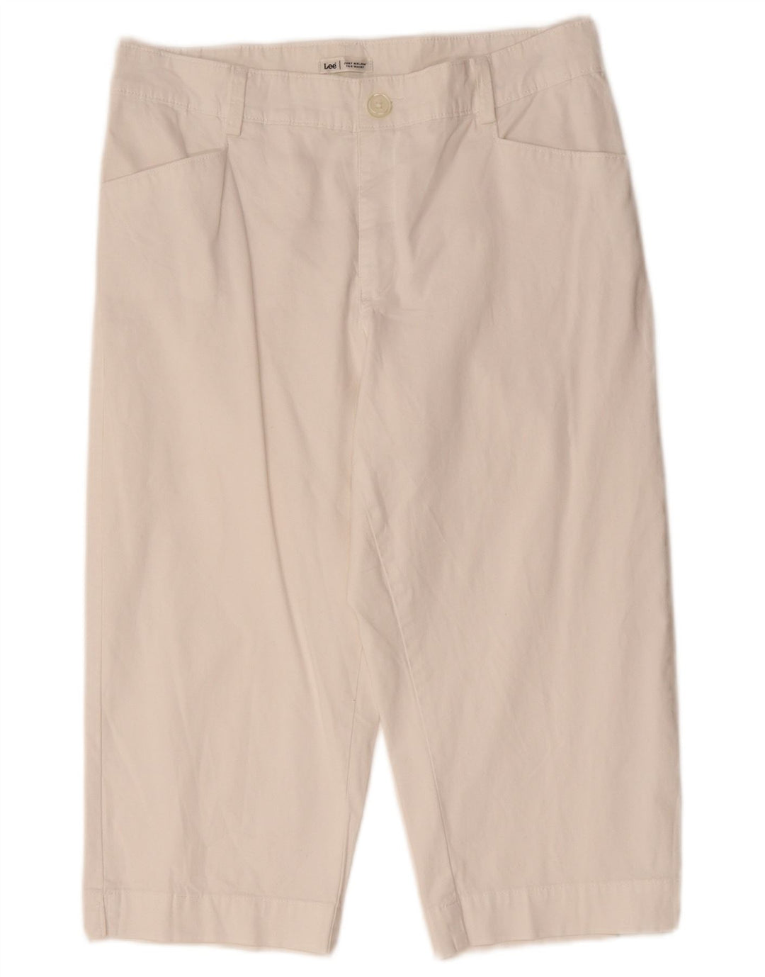 Lee Γυναικείο κωνικό παντελόνι Capri US 12 Large W34 L19 Λευκό βαμβακερό