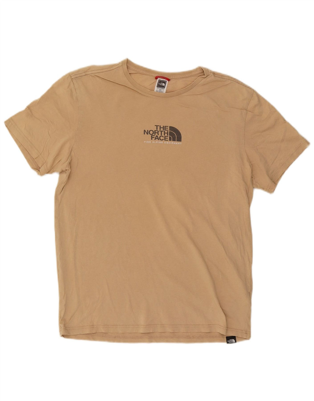 The North Face Mens Graphic T-Shirt Top Medium Beige Cotton
