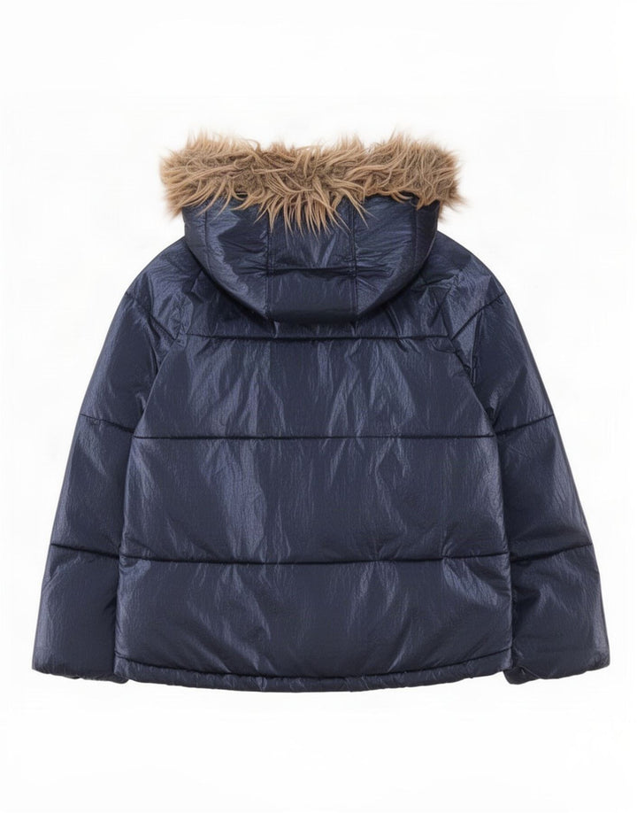 Michael Kors Girls Hooded Jacket 10-11 Years Navy Blue Polyester