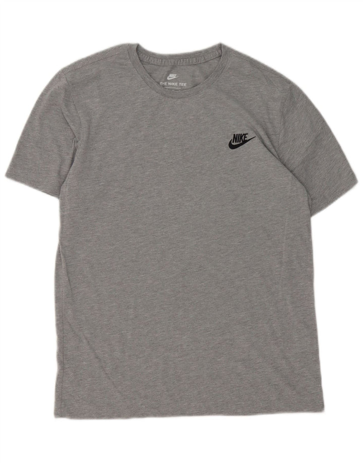 Ανδρικό μπλουζάκι Nike με κοψί, μεσαίο γκρι βαμβακερό μπλουζάκι