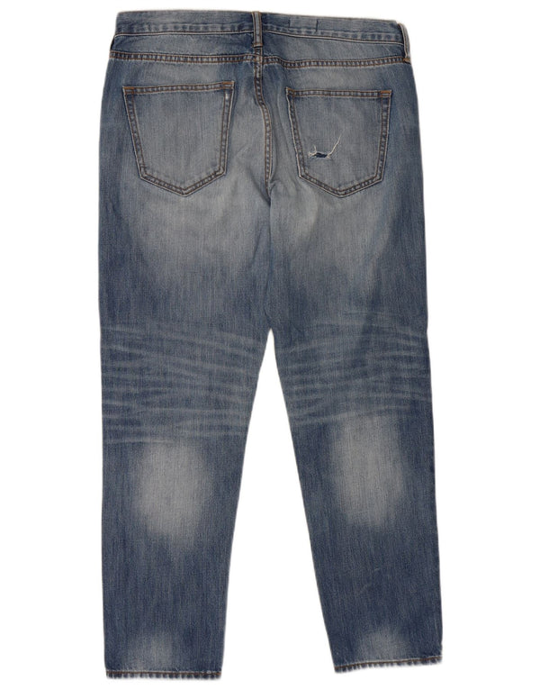 Gap Womens Boyfriend Distressed Tapered Jeans W30 L27 Μπλε βαμβακερό