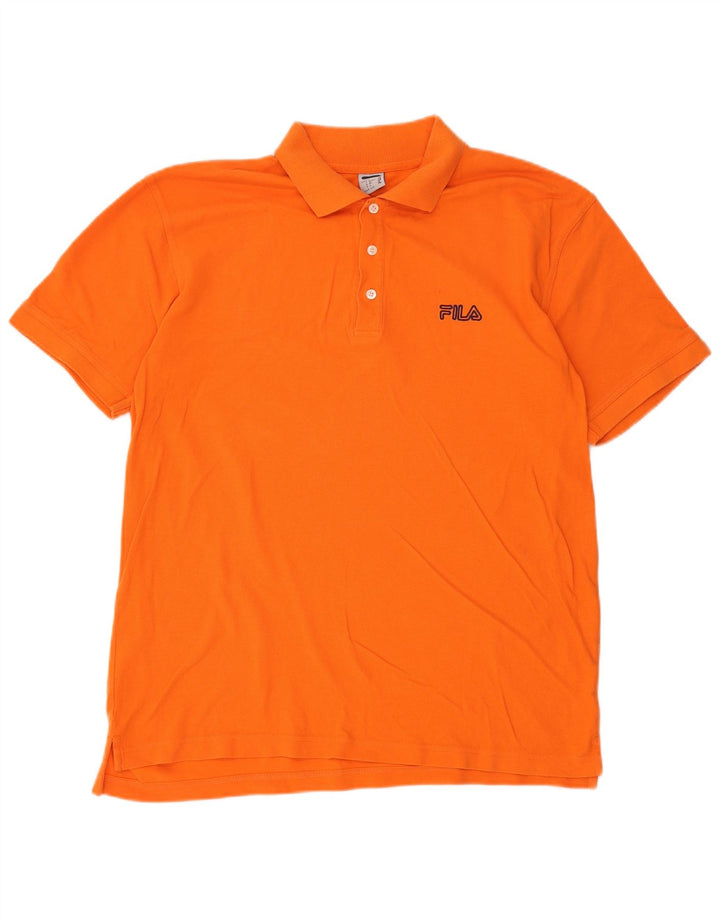 FILA Mens Polo Shirt Large Orange Cotton