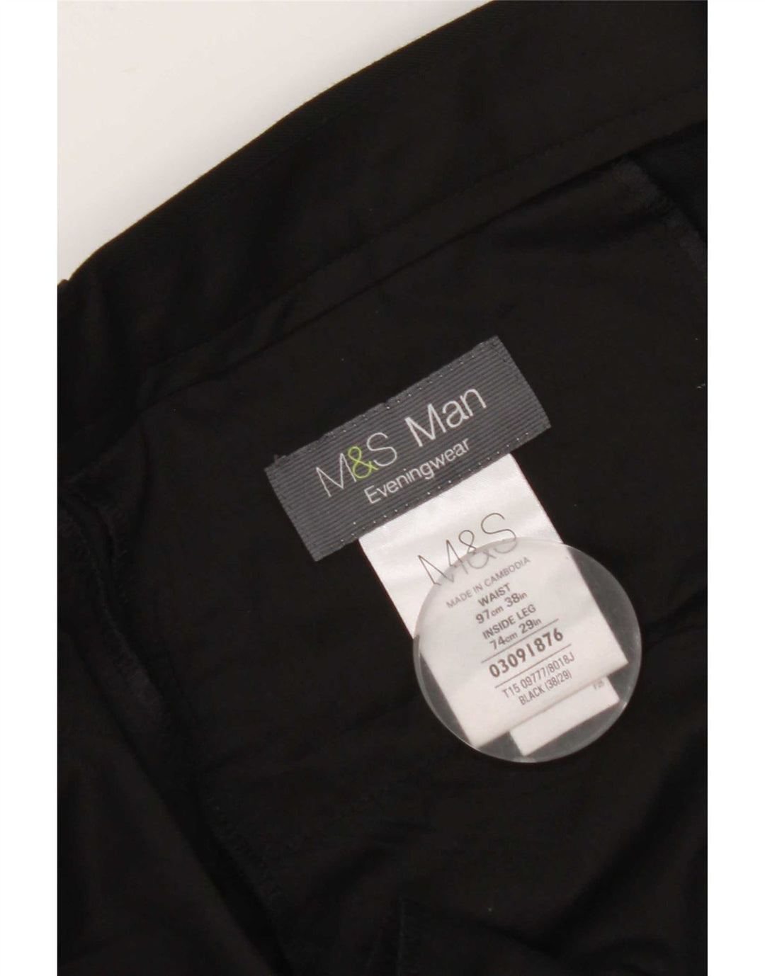 Marks & Spencer Ανδρικό ίσιο παντελόνι W38 L29 Μαύρο πολυεστέρα
