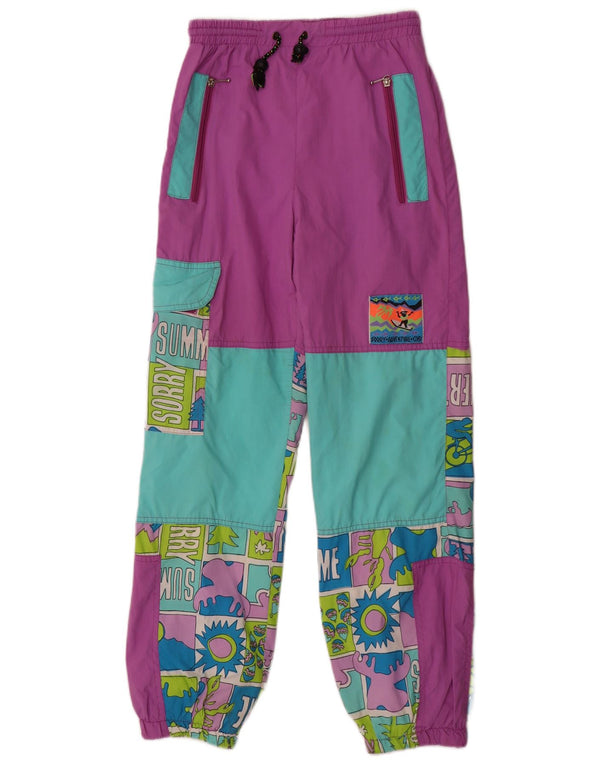 Vintage Γυναικεία γραφικά Cargo Παντελόνια αθλητικά Joggers IT 44 Medium Purple