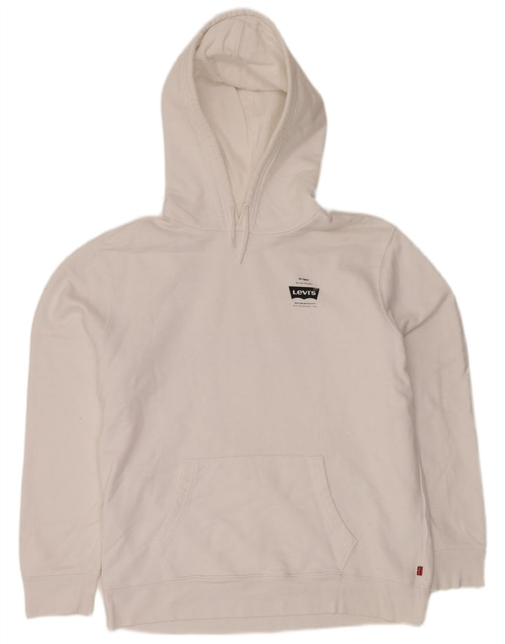 LEVI'S Ανδρικό γραφικό κουκούλα, μεγάλο λευκό βαμβακερό